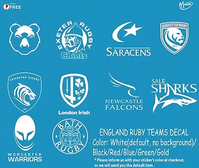 England Rugby Team Sticker-Reflective/Metallic Color Car Laptop Window Decals • $7.99