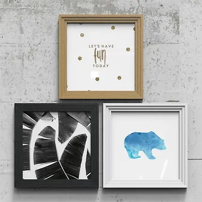 BLACK Picture Frames Square WHITE Photo Modern Poster Frame A1 A2 A3 A4 A5 • £4.38