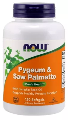 NOW Foods Pygeum & Saw Palmetto - 120 Softgels Health With Pumpkin Seed Oil • £30.79