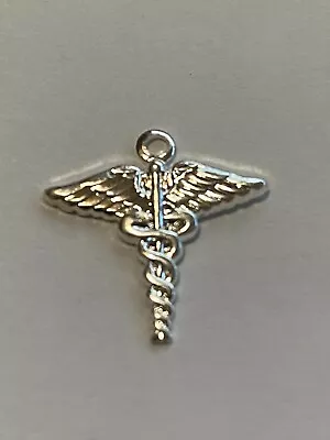 12 Pc Sterling Silver Plated Brass Medical Caduceus Symbol Charms/Stampings • $1.99