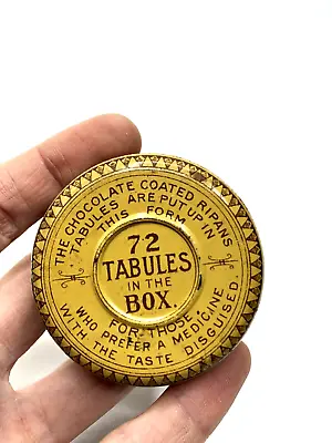 Vintage RIPANS Chocolate Coated TABULES TIN Laxative QUACK Medicine C. 1892-1920 • $12.60