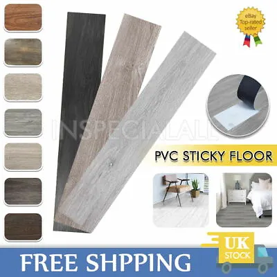 £11.99 • Buy Waterproof Self Adhesive Floor Planks Tiles Wood Effect Flooring Kitchen Bedroom