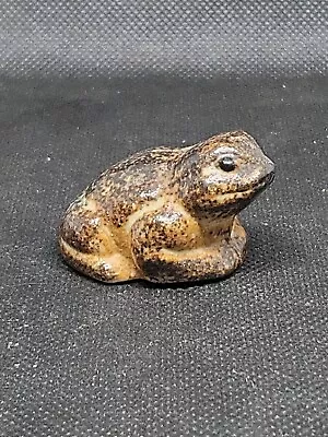 Miniature 2  Brown Pottery Frog Toad 🐸 SO CUTE 🐸  • $5