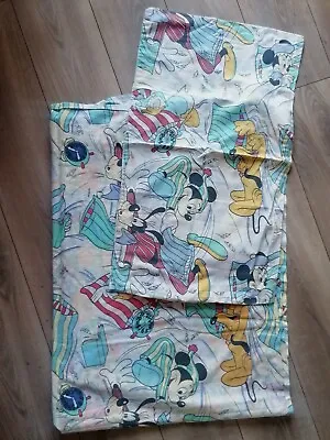 Vintage Walt Disney Mickey Goofy Pillow Fight Print Duvet Cover Pillowcase G30 • £24.95