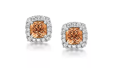 925 Sterling Silver Square Shaped Cubic Zirconia Stud Earrings - All Colors • $9.99