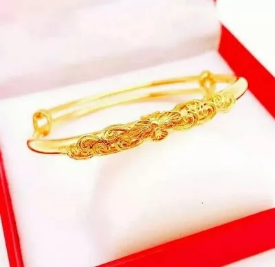 £11.99 • Buy 22K 22ct Gold Plated Adjustable Bracelet Bangle For Women Gift
