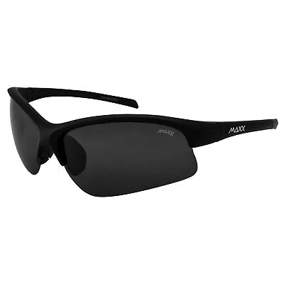 Maxx Domain Sport Golf Riding Sunglasses Black With Polarized Smoke Lens • $18.99