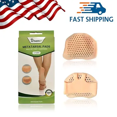 Silicone Metatarsal Pads 6 Pairs Ball Of Foot Cushions Sleeves For Men &  Women • $6.17