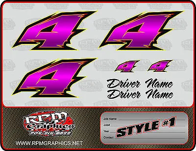 Custom Race Car Numbers Package Sets • $84.95