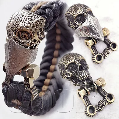 CooB Paracord Buckle Shackle Lock Bead For Bracelet BIKER SKULL In Bandana   • $44.99