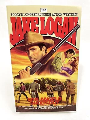 SAN ANGELO SHOOT-OUT Jake Logan 1ST BERKLEY PRINTING Pulp Western • $0.99