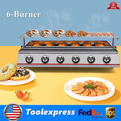 Commercial Gas LPG Grill Stainless Steel Outdoor BBQ Tabletop Cooker (6-Burner) • $115.90