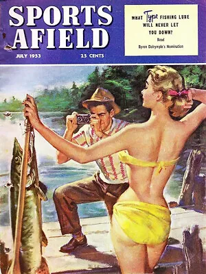 $19.99 • Buy Vintage 1953 Sports Afield Magazine Cover Reproduction Steel Sign Cabin Decor