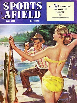 Vintage 1953 Sports Afield Magazine Cover Reproduction Steel Sign Cabin Decor • $19.99