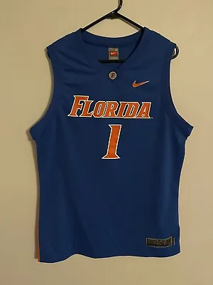 Florida Gators Nike Team Elite #1 Blue NCAA Basketball Jersey - Men's Large L • $39.99