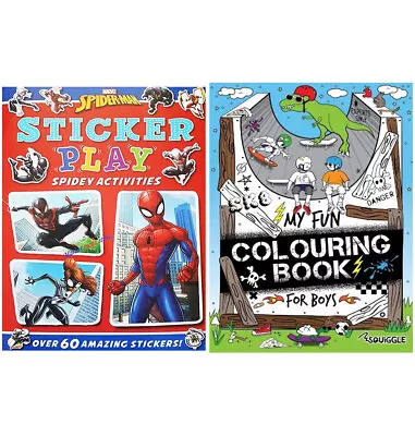 Kids MARVEL SPIDERMAN Sticker Play Activity Book - Colouring Book For Boys Books • £3.49