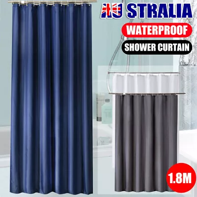 180x200cm Waterproof Bath Shower Curtain Bathroom Fabric Curtains With Hooks Set • $15.85