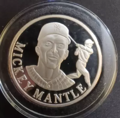 MICKEY MANTLE SILVER COIN 1 TROY OUNCE .999 FINE SILVER HOF Maverick Productions • $99.99