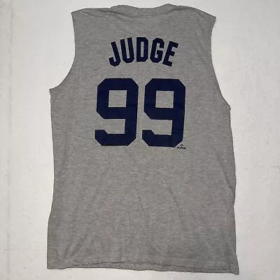 Official NEW YORK YANKEES Sleeveless Gray Shirt Aaron Judge Player Tank Top XL T • $32.33