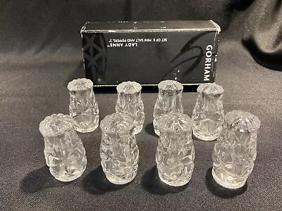 New! Gorham Set Of 8 Crystal 2” Mini Salt & Pepper Shakers • $16