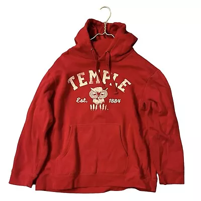 Temple University Hoodie Mens XXL Red Sweatshirt Vintage Style Design Logo • $35