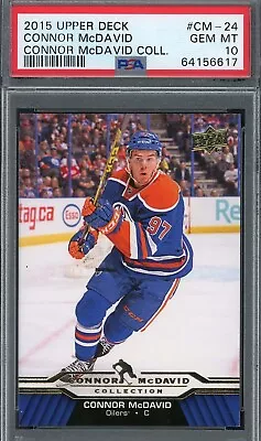 Connor McDavid 2015 Upper Deck Hockey Rookie Card RC #CM-24 Graded PSA 10 • $149