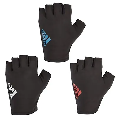 Adidas Half Finger Essential Weight Lifting Gloves Training Gym Exercise Fitness • £8.99