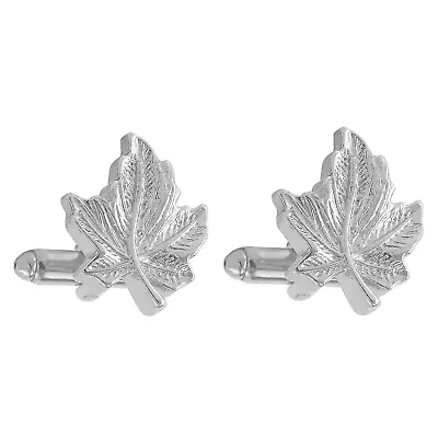 Silver & Gold Maple Leaf Cufflinks & Tie Clip Set Brooch Pot Leaf Gift 420 Weed • $7.45