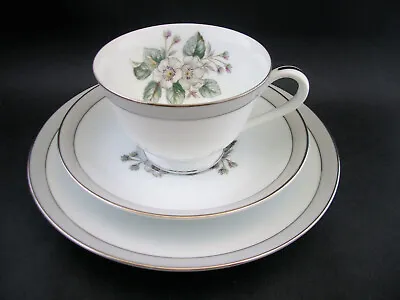 Noritake Vintage China Floral Trio Cup Saucer Plate Apple Blossom 5463 RC Japan • $12.95