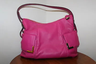 Michael Kors Beverly Shoulder Bag Leather Large Fuchsia • $99.99