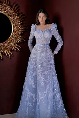 Mnm Couture Sweetheart Illusion Embellished Long Gown Size 6 • $1600