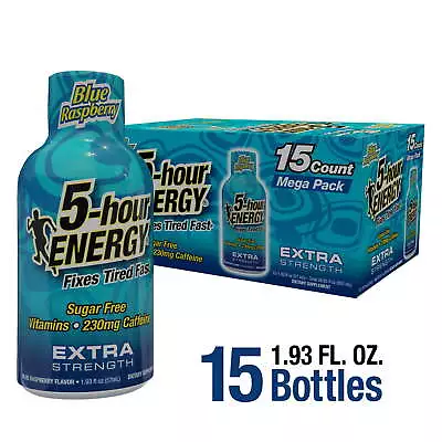 5-hour ENERGY Shot Extra Strength Blue Raspberry 15 Count US • $28.96