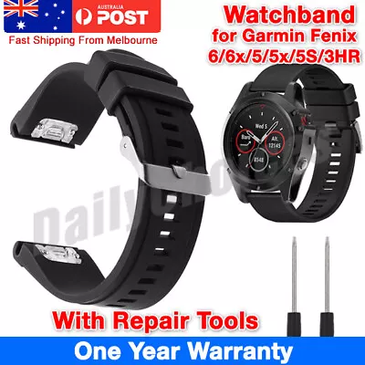 Silicone Rubber Band Strap Watchband Wristband For Garmin Fenix 3/5/5X/6/6X/S60 • $8.59