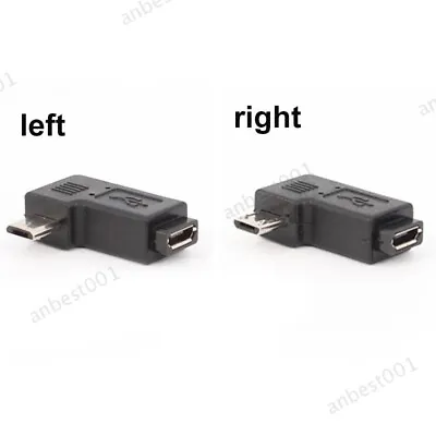 Micro USB Male To Female Data Sync Adapter Power Converter Plug Right Angel • $2.02