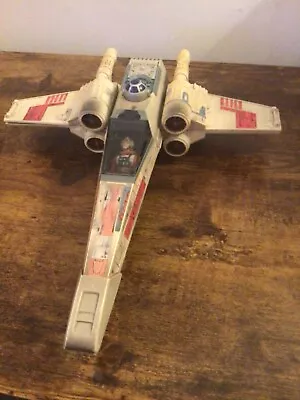 Star Wars 1995 X-Wing Fighter Working Vintage Rare 35cm Including Fighter Pilot • £14.99