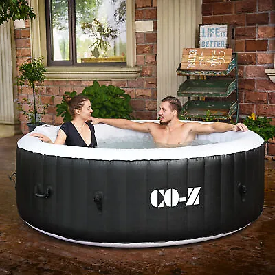 7ft Blow Up Hot Tub With 130 Jets For Sauna Pool Bath Adults And Children Black • $370.18