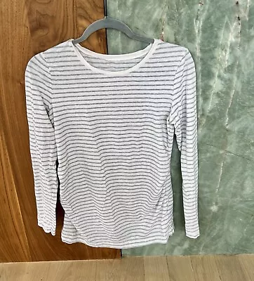 Gap Grey Striped Long Sleeve Maternity Top Size M • $10