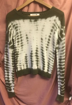 £3.49 • Buy Y2K 2000’s Tie Dye Sweatshirt Small Crop Boxy Acid Wash Knit Jumper Hippie Top