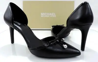Michael Kors Gia Flex D'Orsay Pump Heels Pointy Toe Leather Black Size 10 • $108