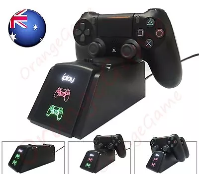 $16.99 • Buy Dual USB Charging Dock LED Charger For SN Playstation 4 PS4 Pro Slim Controller
