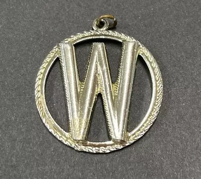 Monogram Pendant For Necklace W Round Metal Gold Tone • $9.09