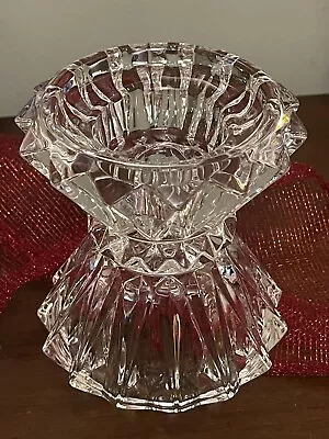 Mikasa Pillar Candle Stick Holder Clear 5  X 4 1/2  Home Tabletop Dinning • $19