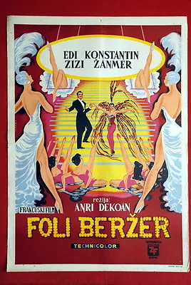 Folies Bergere French Zizi Jeanmarie 1956 Nadia Gray Decoin Exyu Movie Poster • $167.49