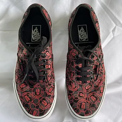 RARE Vans X Disney Mickey Mouse Authentic Sneakers Red Black Size 8.0 Women's • $45