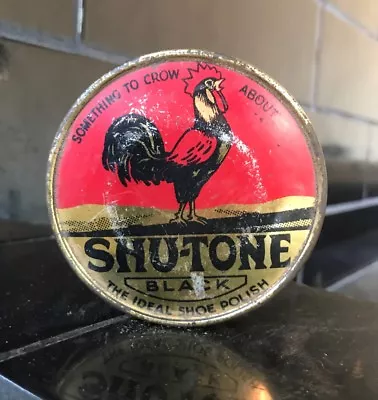 SHU-TONE BLACK Vintage Shoe Boot Polish Tin • $28.90