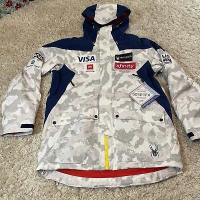 Spyder US Alpine Ski Team GTX Gore-Tex Primaloft Jacket Snow Camo Large $550 • $349.99