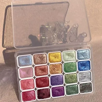 Shine Pearlescent Glitter Watercolor Paints Art Powder Painting Pigments Set • £8.81