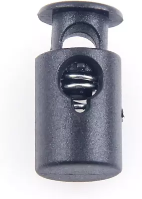 Black Single Barrel Mini Cord Lock Stopper Plastic 25 Pack • $17.49