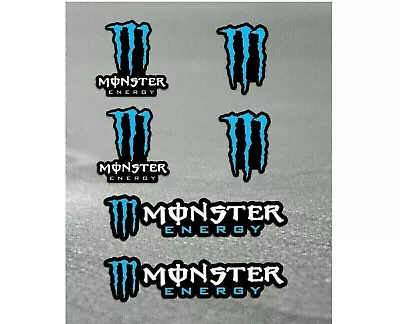 Monster Energy Blue Ultra Stickers Set X 6 Racing Bike Car Kawasaki Boards Etc • £5.95