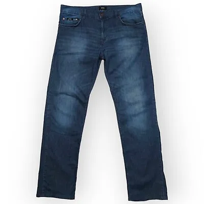 HUGO BOSS Maine Jeans Mens W 36 L 31 Regular Fit Stretch Indigo Blue Denim  • $44.95